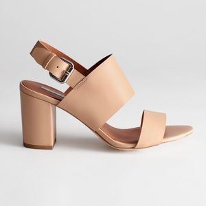 & Other Stories Beige Slingback Leather Sandals